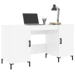 vidaXL Birou, alb extralucios, 140x50x75 cm, lemn compozit