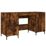 vidaXL Birou, stejar afumat, 140x50x75 cm, lemn compozit