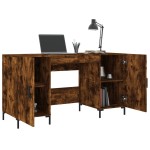vidaXL Birou, stejar afumat, 140x50x75 cm, lemn compozit