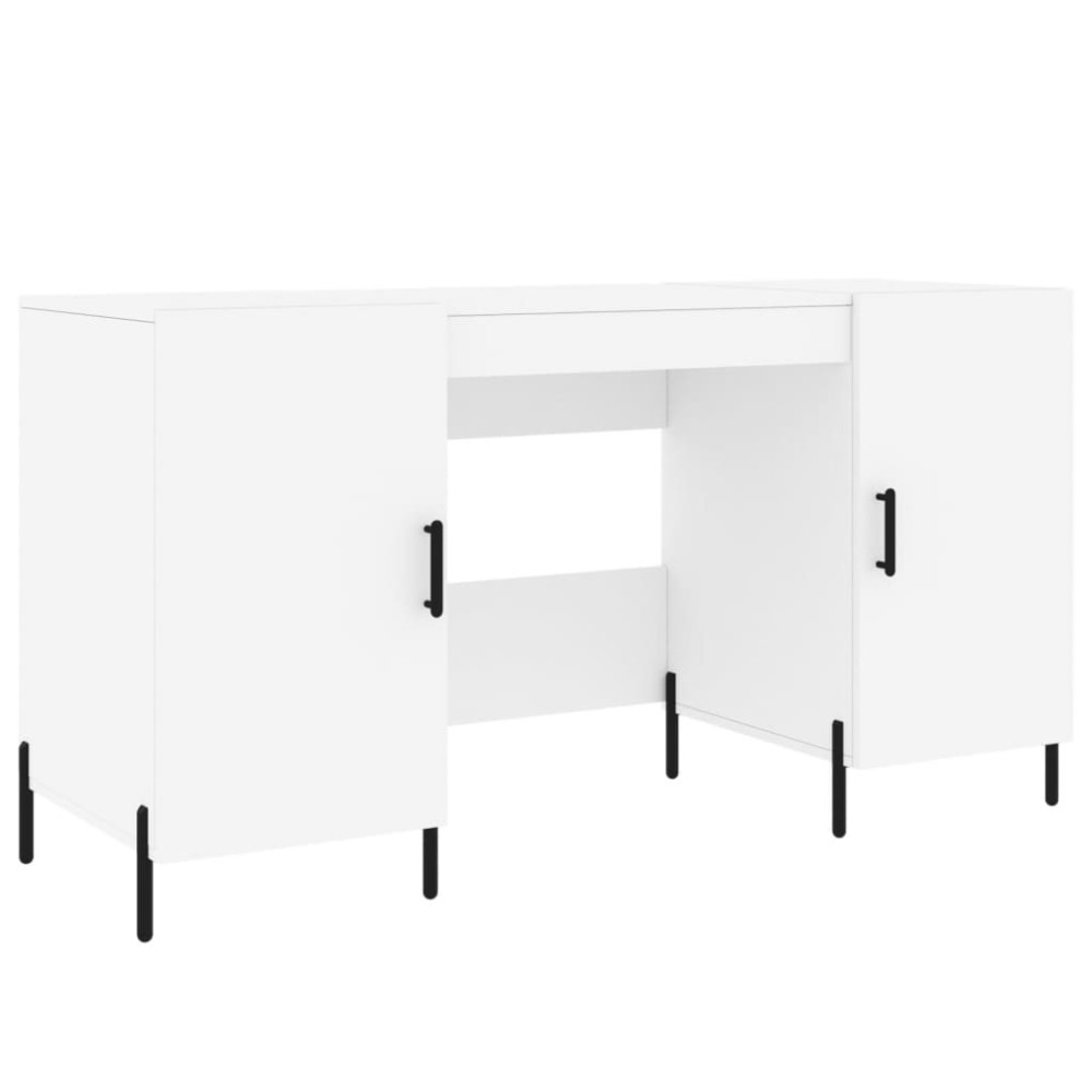 vidaXL Birou, alb, 140x50x75 cm, lemn compozit