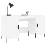 vidaXL Birou, alb, 140x50x75 cm, lemn compozit