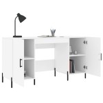 vidaXL Birou, alb, 140x50x75 cm, lemn compozit