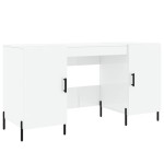 vidaXL Birou, alb extralucios, 140x50x75 cm, lemn compozit
