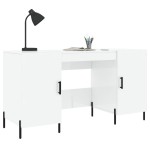 vidaXL Birou, alb extralucios, 140x50x75 cm, lemn compozit
