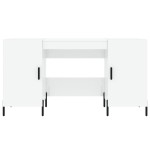 vidaXL Birou, alb extralucios, 140x50x75 cm, lemn compozit