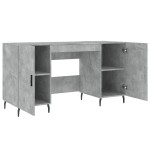 vidaXL Birou, gri beton, 140x50x75 cm, lemn compozit