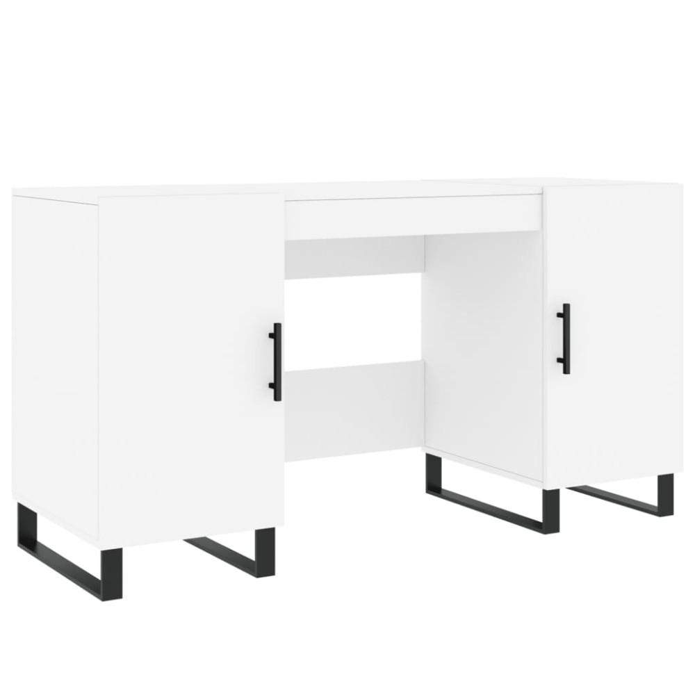 vidaXL Birou, alb, 140x50x75 cm, lemn prelucrat