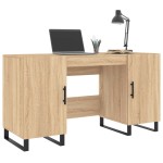 vidaXL Birou, stejar sonoma, 140x50x75 cm, lemn compozit