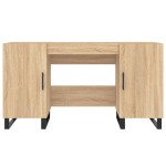 vidaXL Birou, stejar sonoma, 140x50x75 cm, lemn compozit
