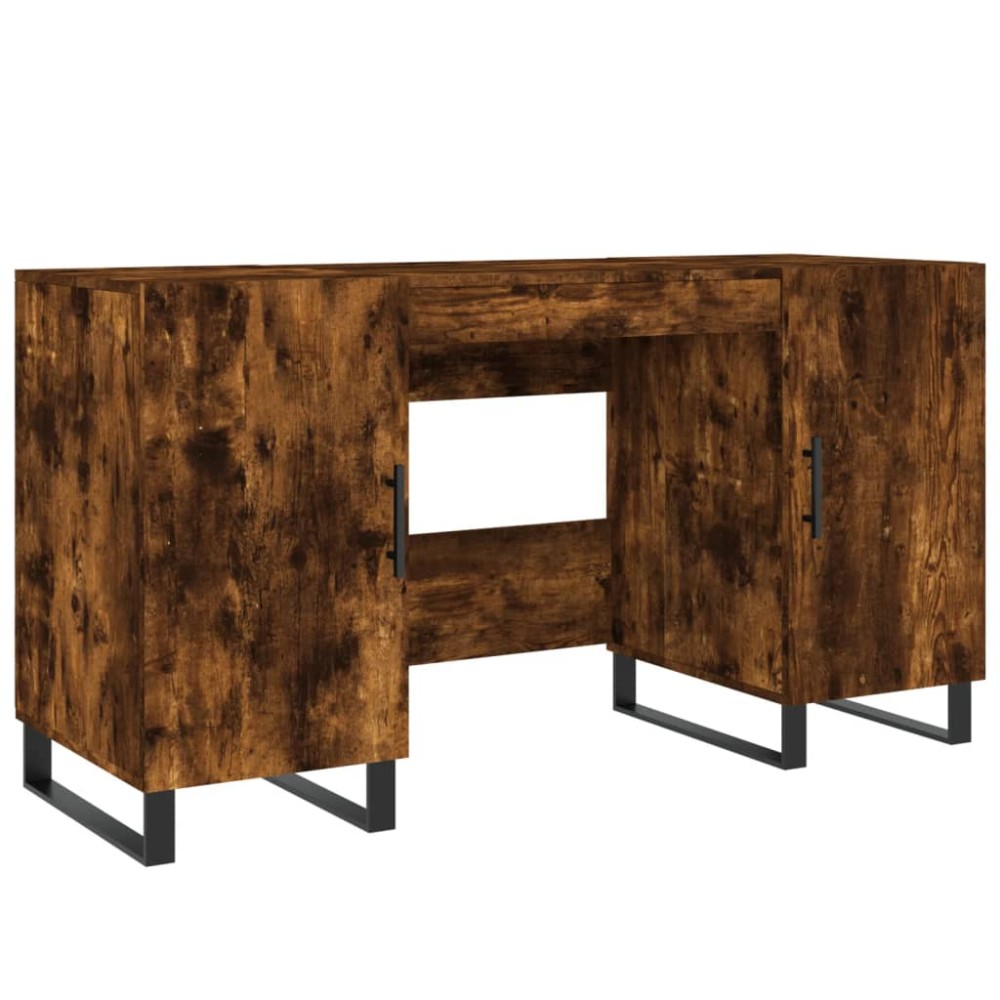 vidaXL Birou, stejar afumat, 140x50x75 cm, lemn compozit