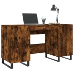 vidaXL Birou, stejar afumat, 140x50x75 cm, lemn compozit