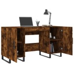 vidaXL Birou, stejar afumat, 140x50x75 cm, lemn compozit