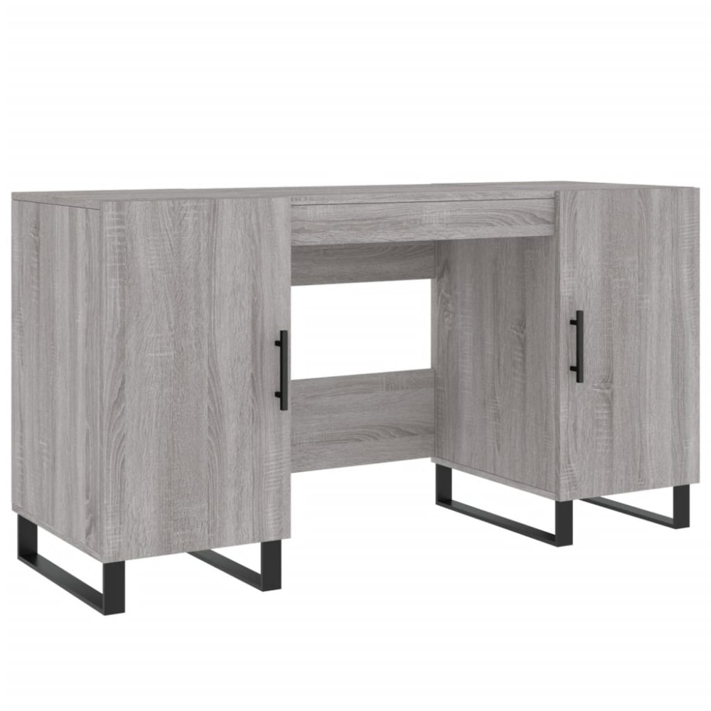 vidaXL Birou, gri sonoma, 140x50x75 cm, lemn compozit