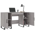 vidaXL Birou, gri sonoma, 140x50x75 cm, lemn compozit