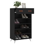 vidaXL Pantofar, negru, 60x35x105 cm, lemn compozit vidaXL Pantofar, negru, 60x35x105 cm, lemn compozit