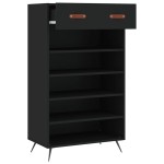 vidaXL Pantofar, negru, 60x35x105 cm, lemn compozit vidaXL Pantofar, negru, 60x35x105 cm, lemn compozit