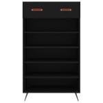 vidaXL Pantofar, negru, 60x35x105 cm, lemn compozit vidaXL Pantofar, negru, 60x35x105 cm, lemn compozit