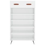vidaXL Pantofar, alb extralucios, 60x35x105 cm, lemn prelucrat