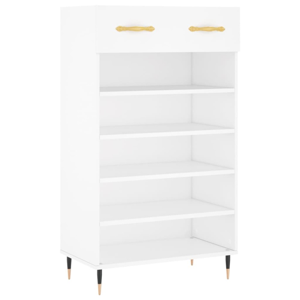 vidaXL Pantofar, alb, 60x35x105 cm, lemn compozit