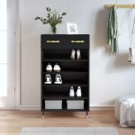 vidaXL Pantofar, negru, 60x35x105 cm, lemn compozit vidaXL Pantofar, negru, 60x35x105 cm, lemn compozit