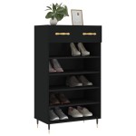 vidaXL Pantofar, negru, 60x35x105 cm, lemn compozit vidaXL Pantofar, negru, 60x35x105 cm, lemn compozit