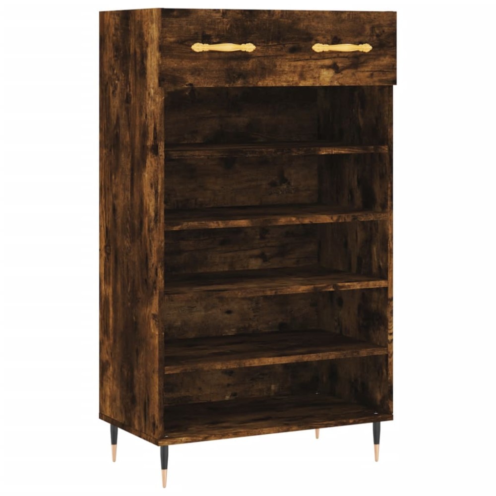 vidaXL Pantofar, stejar afumat, 60x35x105 cm, lemn compozit