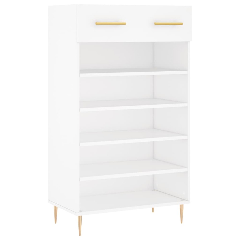 vidaXL Pantofar, alb, 60x35x105 cm, lemn compozit