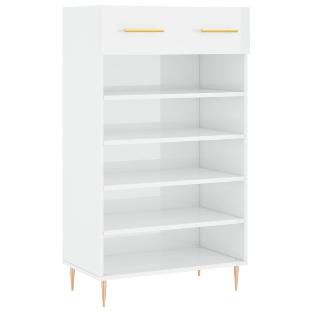 vidaXL Pantofar, alb extralucios, 60x35x105 cm, lemn prelucrat