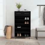 vidaXL Pantofar, negru, 60x35x105 cm, lemn compozit vidaXL Pantofar, negru, 60x35x105 cm, lemn compozit