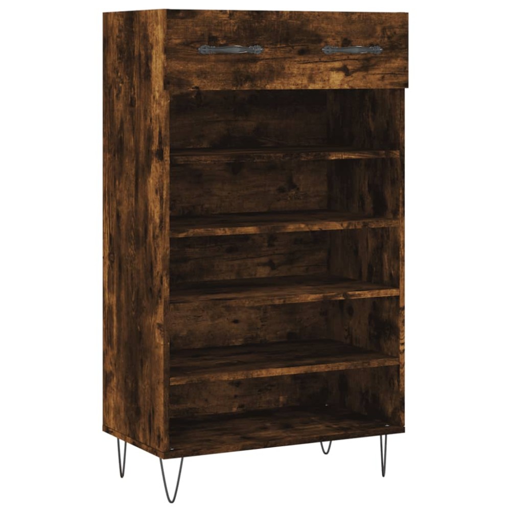 vidaXL Pantofar, stejar afumat, 60x35x105 cm, lemn compozit