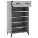 vidaXL Pantofar, gri sonoma, 60x35x105 cm, lemn prelucrat vidaXL Pantofar, gri sonoma, 60x35x105 cm, lemn prelucrat