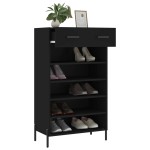 vidaXL Pantofar, negru, 60x35x105 cm, lemn compozit vidaXL Pantofar, negru, 60x35x105 cm, lemn compozit