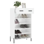 vidaXL Pantofar, alb extralucios, 60x35x105 cm, lemn prelucrat
