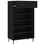 vidaXL Pantofar, negru, 60x35x105 cm, lemn compozit vidaXL Pantofar, negru, 60x35x105 cm, lemn compozit