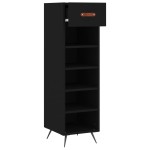 vidaXL Pantofar, negru, 30x35x105 cm, lemn compozit vidaXL Pantofar, negru, 30x35x105 cm, lemn compozit