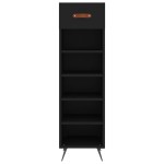vidaXL Pantofar, negru, 30x35x105 cm, lemn compozit vidaXL Pantofar, negru, 30x35x105 cm, lemn compozit