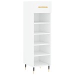 vidaXL Pantofar, alb, 30x35x105 cm, lemn compozit