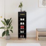 vidaXL Pantofar, negru, 30x35x105 cm, lemn compozit vidaXL Pantofar, negru, 30x35x105 cm, lemn compozit