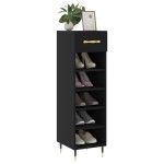 vidaXL Pantofar, negru, 30x35x105 cm, lemn compozit vidaXL Pantofar, negru, 30x35x105 cm, lemn compozit