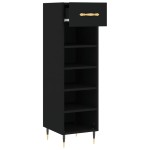 vidaXL Pantofar, negru, 30x35x105 cm, lemn compozit vidaXL Pantofar, negru, 30x35x105 cm, lemn compozit
