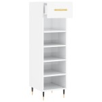 vidaXL Pantofar, alb extralucios, 30x35x105 cm, lemn prelucrat