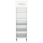 vidaXL Pantofar, alb extralucios, 30x35x105 cm, lemn prelucrat