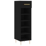 vidaXL Pantofar, negru, 30x35x105 cm, lemn compozit vidaXL Pantofar, negru, 30x35x105 cm, lemn compozit