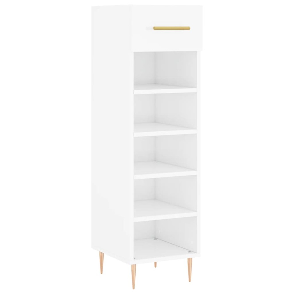 vidaXL Pantofar, alb extralucios, 30x35x105 cm, lemn prelucrat