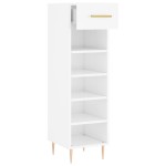 vidaXL Pantofar, alb extralucios, 30x35x105 cm, lemn prelucrat