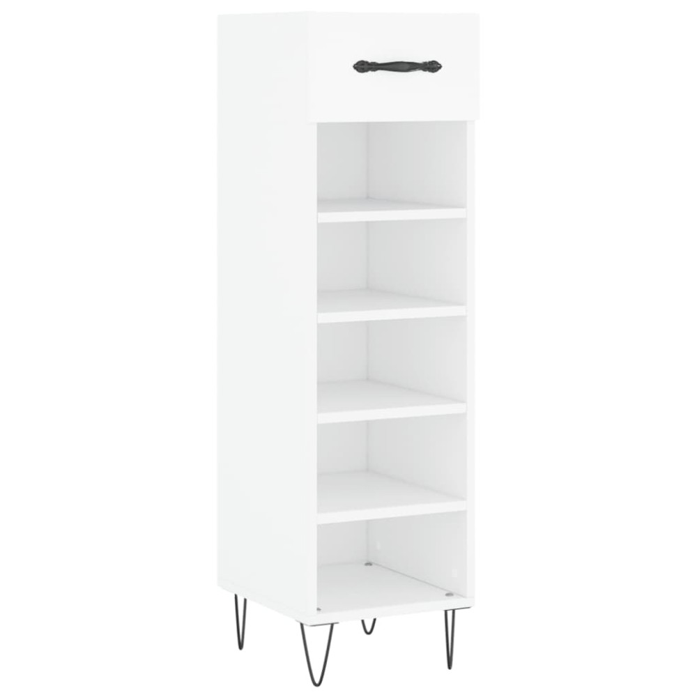 vidaXL Pantofar, alb, 30x35x105 cm, lemn compozit