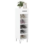 vidaXL Pantofar, alb, 30x35x105 cm, lemn compozit vidaXL Pantofar, alb, 30x35x105 cm, lemn compozit