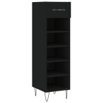 vidaXL Pantofar, negru, 30x35x105 cm, lemn compozit vidaXL Pantofar, negru, 30x35x105 cm, lemn compozit