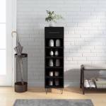 vidaXL Pantofar, negru, 30x35x105 cm, lemn compozit vidaXL Pantofar, negru, 30x35x105 cm, lemn compozit