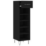 vidaXL Pantofar, negru, 30x35x105 cm, lemn compozit vidaXL Pantofar, negru, 30x35x105 cm, lemn compozit